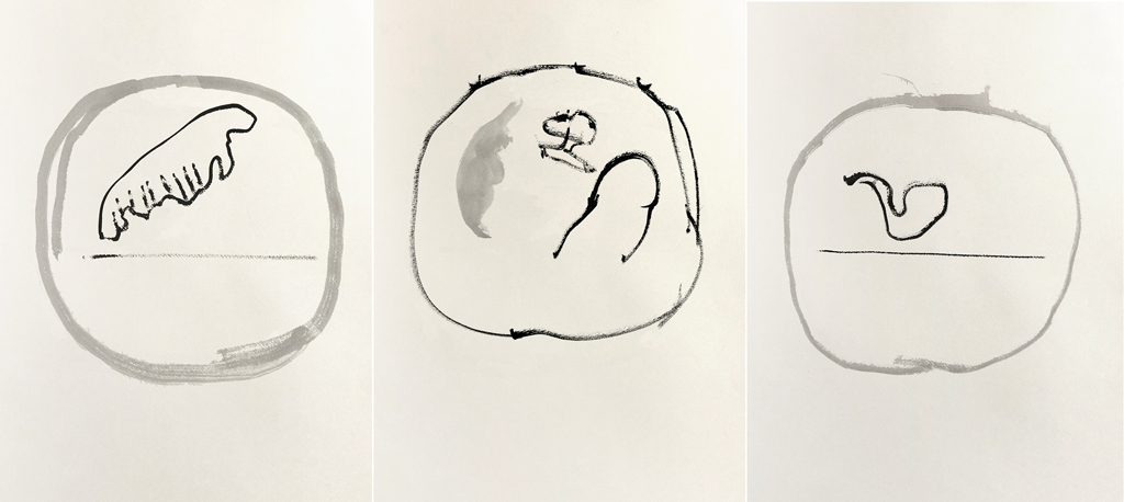 3 images of works on paper
